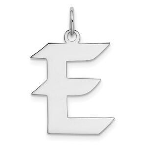 Sterling Silver Karlie Collection Artisan Block Initial Charm Letter E